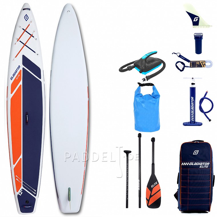 SUP GLADIATOR ELITE 12'6 Sport mit Karbon Paddel Modell 2022 - aufblasbares Stand Up Paddle Board