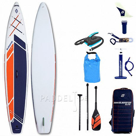 SUP GLADIATOR ELITE 12'6 Sport mit Karbon Paddel - aufblasbares Stand Up Paddle Board