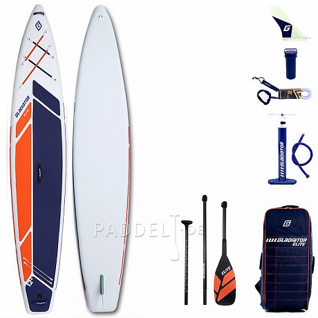 SUP GLADIATOR ELITE 12'6 Sport mit Karbon Paddel - aufblasbares Stand Up Paddle Board