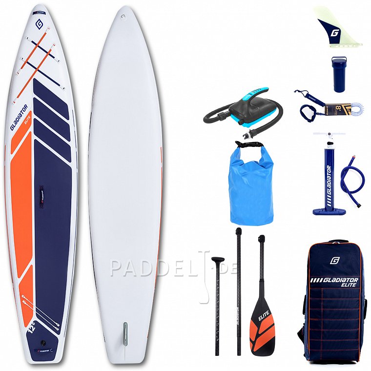 SUP GLADIATOR ELITE 12'6 Touring mit Karbon Paddel Modell 2022 - aufblasbares Stand Up Paddle Board