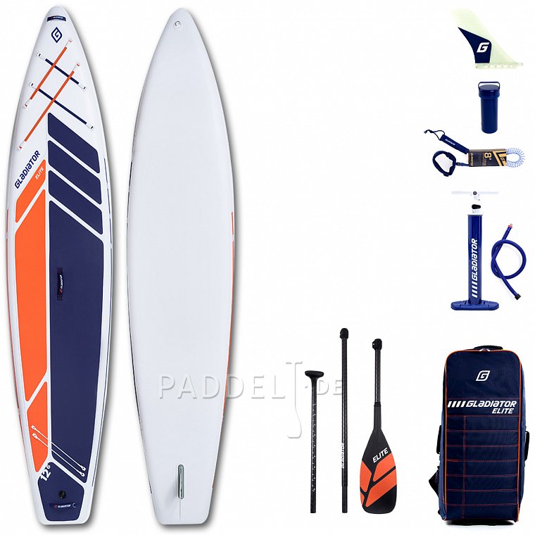 SUP GLADIATOR ELITE 12'6 Touring mit Karbon Paddel Modell 2022 - aufblasbares Stand Up Paddle Board