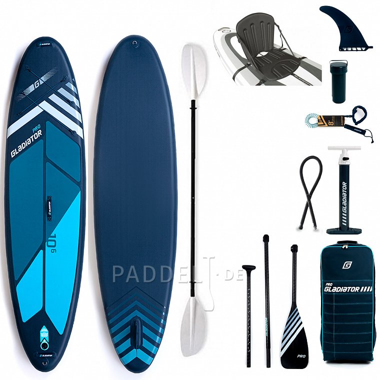 SUP GLADIATOR PRO 10'6 mit Paddel model 2022 - aufblasbares Stand Up Paddle Board