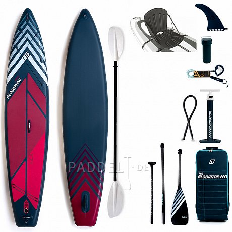 SUP GLADIATOR PRO 12'6 TOURING mit Paddel - aufblasbares Stand Up Paddle Board