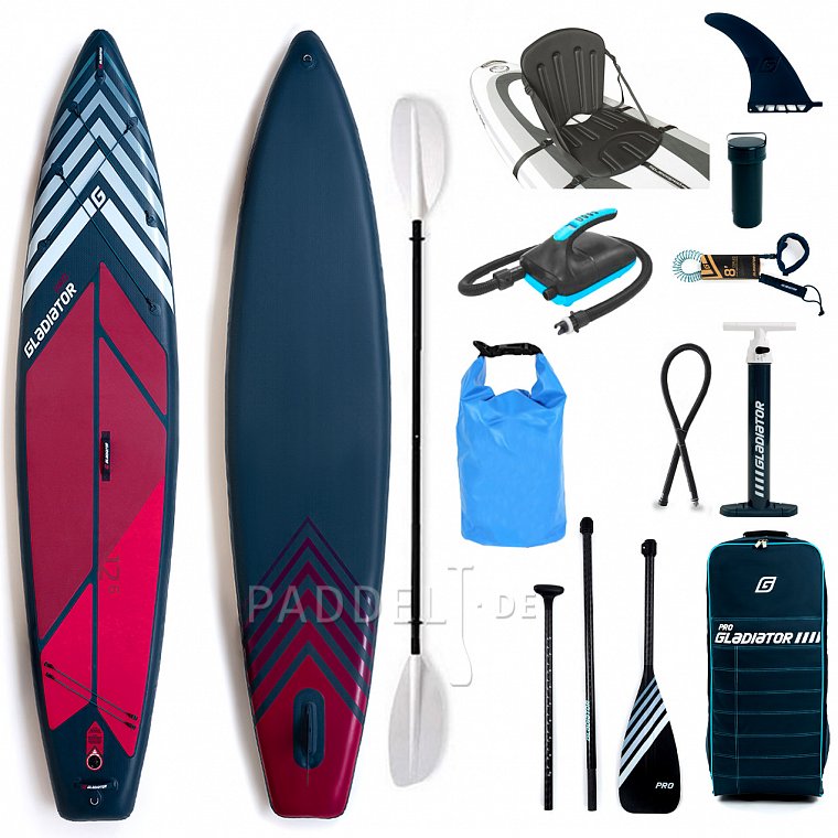 SUP GLADIATOR PRO 12'6 TOURING mit Paddel model 2022 - aufblasbares Stand Up Paddle Board