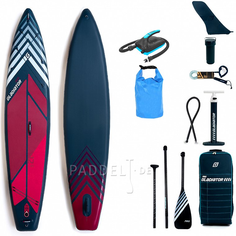 SUP GLADIATOR PRO 12'6 TOURING mit Paddel Modell 2022 - aufblasbares Stand Up Paddle Board