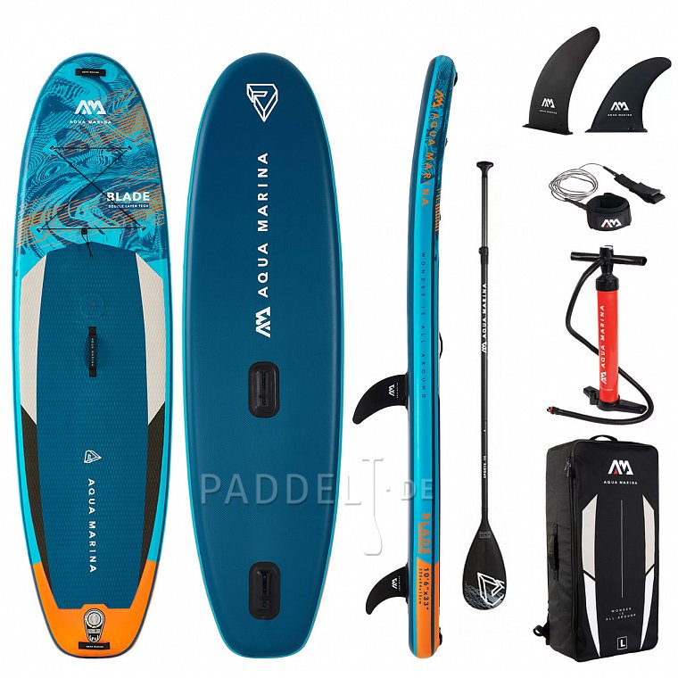SUP AQUA MARINA Blade 10'6 Modell 2022 - aufblasbares Stand Up Paddle Board mit Windsurf-Option