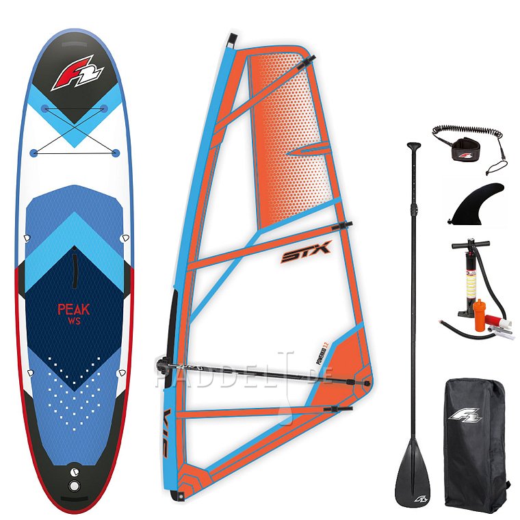 SUP F2 PEAK WINDSURF 11'8 BLUE WindSUP incl. Segel - aufblasbares Stand Up Paddle Board, Windsurfboard