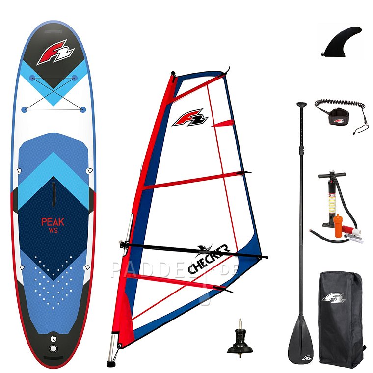 SUP F2 PEAK WINDSURF 11'8 BLUE WindSUP incl. Segel - aufblasbares Stand Up Paddle Board, Windsurfboard