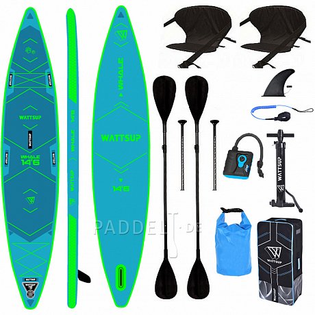 SUP WATTSUP  Whale 14'6'' mit Paddel - aufblasbares Stand Up Paddle Board