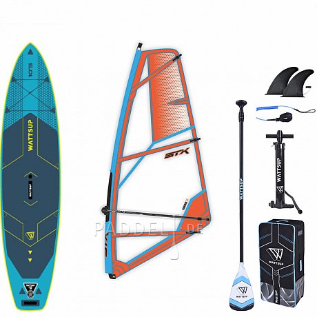 SUP WATTSUP  MAKO 10'5'' WINDSUP mit Paddel incl. Segel - aufblasbares Stand Up Paddle Board