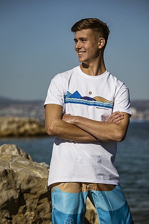 T-Shirt Herren PADDLEFASHION.COM WHITE Baumwolle kurzarm