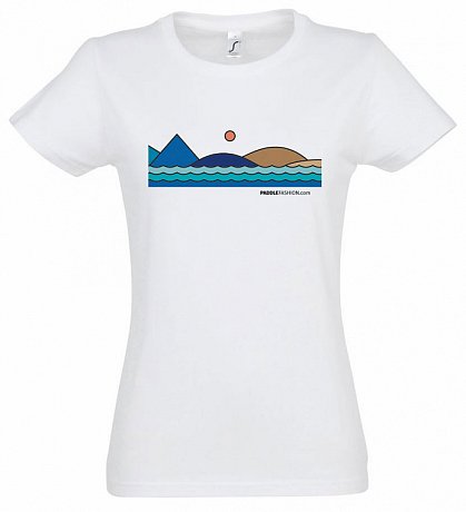 T-Shirt Damen PADDLEFASHION.COM WHITE Baumwolle kurzarm