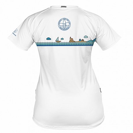 T-Shirt Damen PADDLEBOARDING WHITE lycra kurzarm