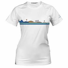 T-Shirt Damen PADDLEBOARDING WHITE lycra kurzarm