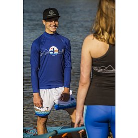 T-shirt Herren PADDLEBOARDING BLUE lycra langarm