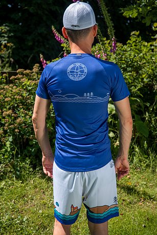 T-shirt Herren PADDLEBOARDING BLUE lycra langarm