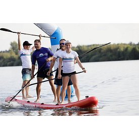 T-Shirt Herren PADDLEBOARDING WHITE lycra kurzarm