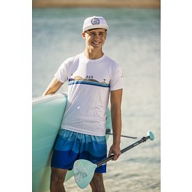 T-Shirt Herren PADDLEBOARDING WHITE lycra kurzarm