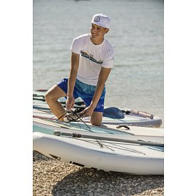 T-Shirt Herren PADDLEBOARDING WHITE lycra kurzarm