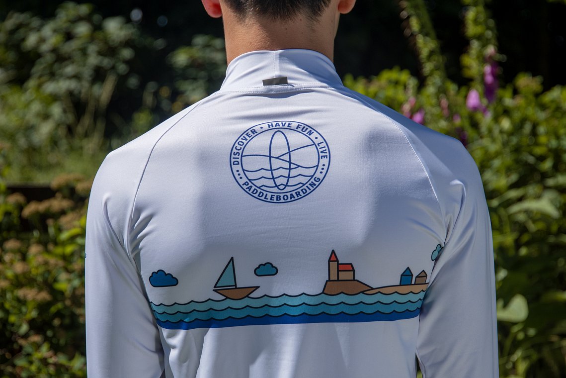 Tričko pánské PADDLEBOARDING WHITE lycra krátký rukáv