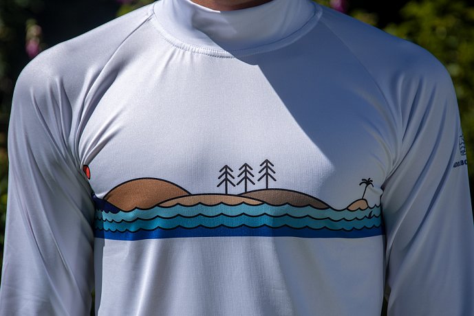 T-Shirt Herren PADDLEBOARDING WHITE lycra kurzarm