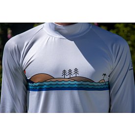 T-Shirt Herren PADDLEBOARDING WHITE lycra kurzarm