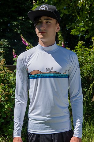 T-Shirt Herren PADDLEBOARDING WHITE lycra kurzarm