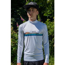 T-Shirt Herren PADDLEBOARDING WHITE lycra kurzarm