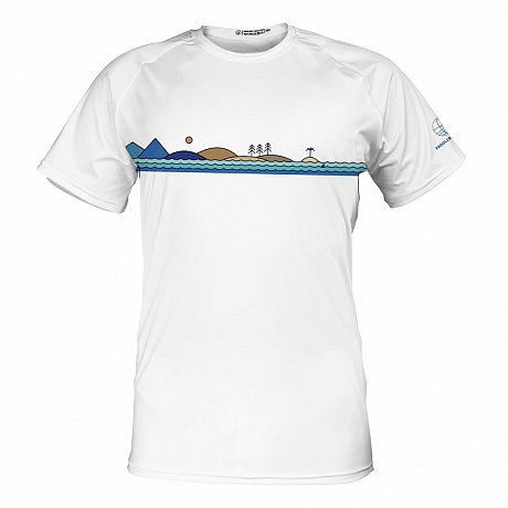 T-Shirt Herren PADDLEBOARDING WHITE lycra kurzarm