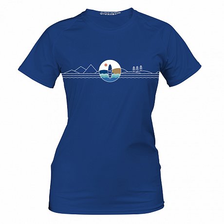 T-Shirt Damen PADDLEBOARDING BLUE lycra kurzarm