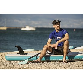 T-Shirt Herren PADDLEBOARDING BLUE lycra kurzarm