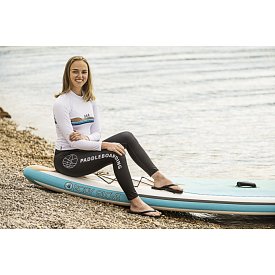 T-Shirt Damen PADDLEBOARDING WHITE lycra langarm