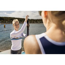 T-Shirt Damen PADDLEBOARDING BLUE lycra langarm