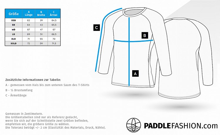 T-Shirt Damen PADDLEBOARDING BLUE lycra langarm