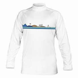 T-Shirt Herren  PADDLEBOARDING WHITE lycra langarm