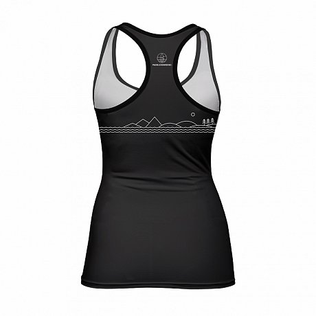 Damen Tank Top elastisch PADDLEBOARDING BLACK