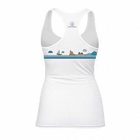 Damen Tank Top elastisch PADDLEBOARDING WHITE