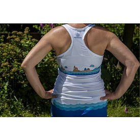 Damen Tank Top elastisch PADDLEBOARDING WHITE