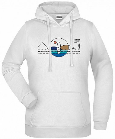 Hoodie Damen PADDLEBOARDING WHITE Baumwolle