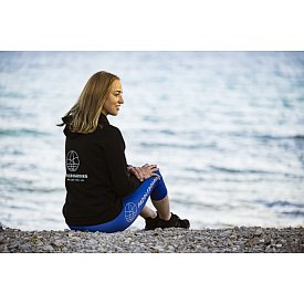 Hoodie Damen PADDLEBOARDING BLACK Baumwolle