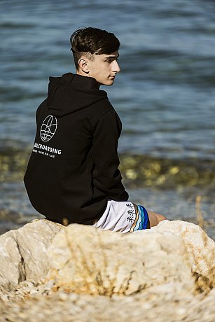 Hoodie Herren PADDLEBOARDING BLACK Baumwolle