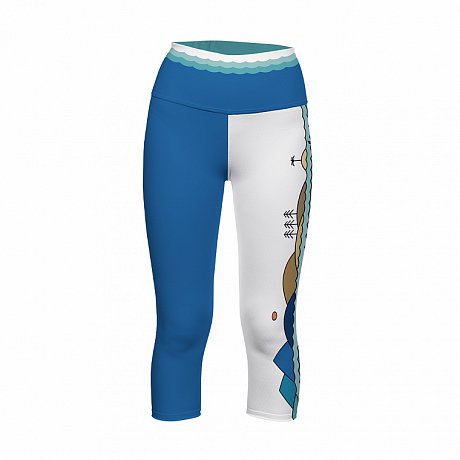 Leggins Damen ¾ PADDLEBOARDING WHITE/BLUE