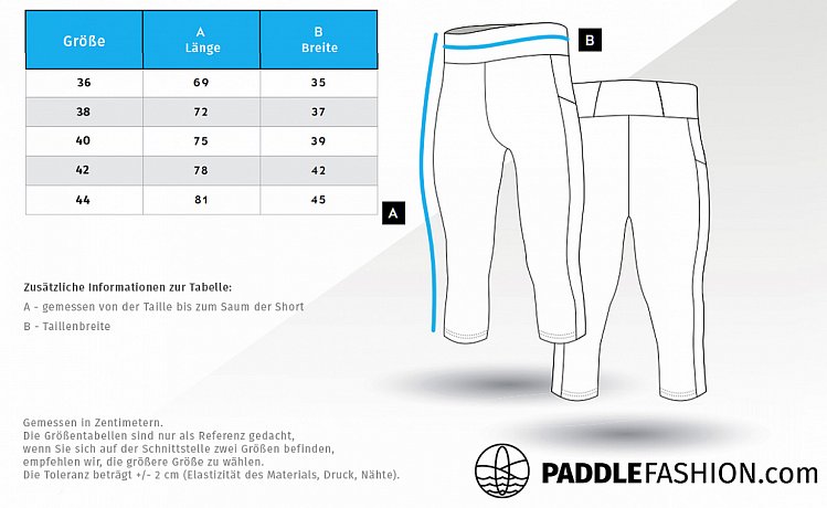 Leggins Damen ¾ PADDLEBOARDING WHITE/BLUE