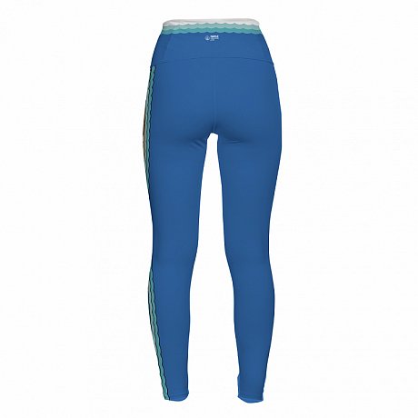 Leggins Damen lang PADDLEBOARDING WHITE/BLUE