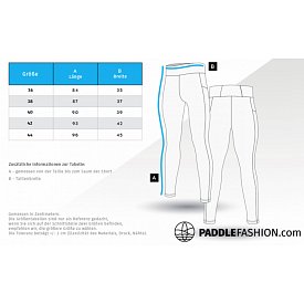 Leggins Damen lang PADDLEBOARDING WHITE/BLUE