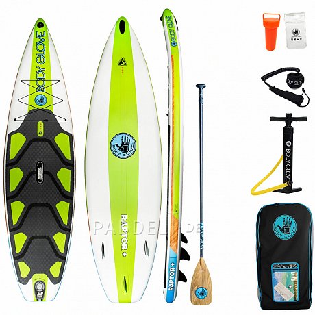 SUP BODY GLOVE Raptor+ 10'8 mit Paddel - aufblasbares Stand Up Paddle Board