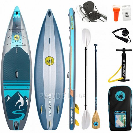 SUP BODY GLOVE Performer 11'0 mit Paddel - aufblasbares Stand Up Paddle Board