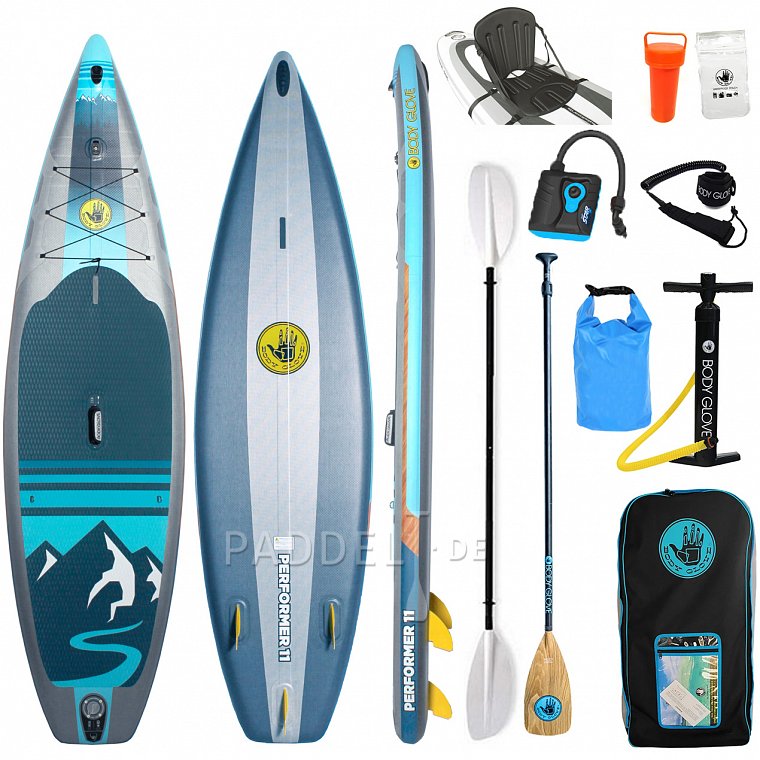 SUP BODY GLOVE Performer 11'0 mit Paddel - aufblasbares Stand Up Paddle Board