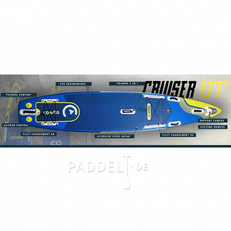 SUP COASTO CRUISER 13'1 mit Paddel  - aufblasbares Stand Up Paddle Board