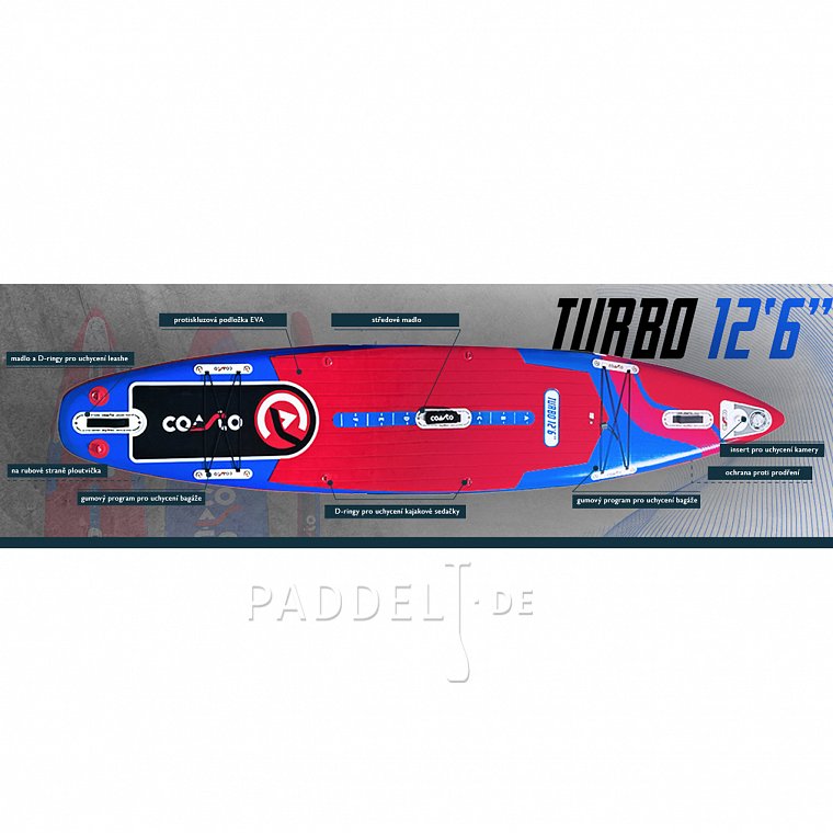 SUO COASTO TURBO 12'6 mit Paddel - aufblasbares Stand Up Paddle Board